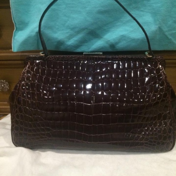TIFFANY & CO. Brown Crocodile Laurelton Bag - Picture 4 of 8